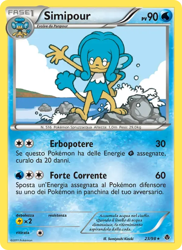 Simipour — Nuove Forze 23 Italian Pokémon card