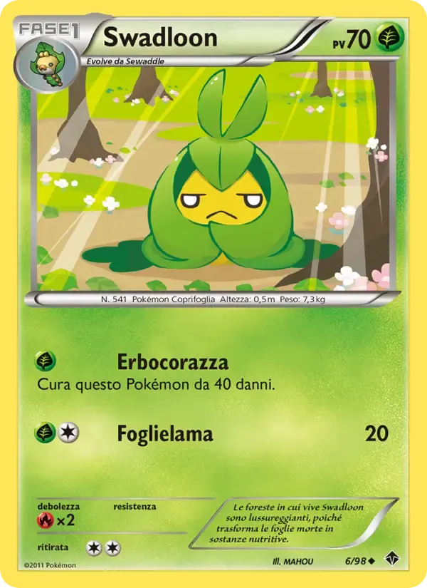 Swadloon — Nuove Forze 6 Italian Pokémon card