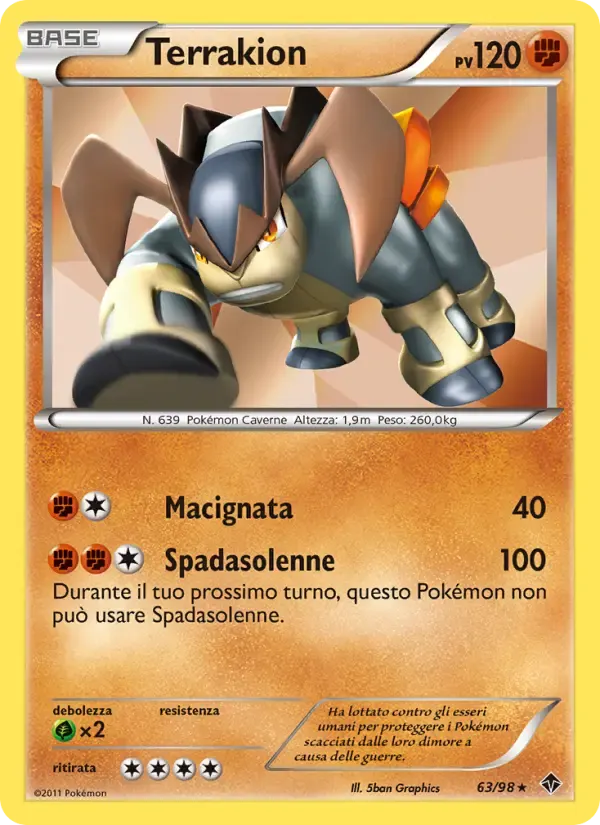 Terrakion — Nuove Forze 63 Italian Pokémon card