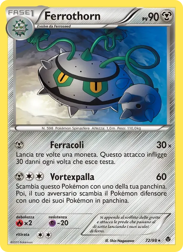 Ferrothorn — Nuove Forze 72 Italian Pokémon card