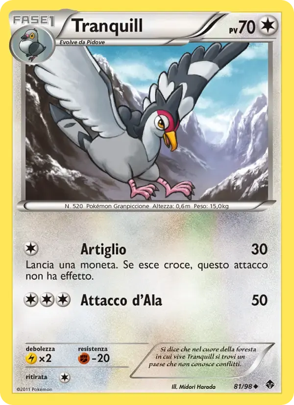 Tranquill — Nuove Forze 81 Italian Pokémon card