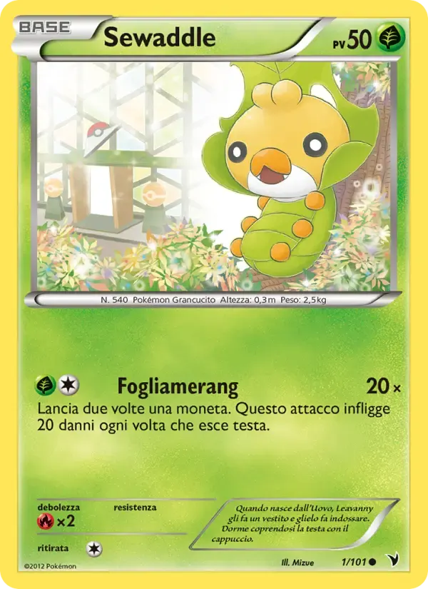 Sewaddle — Vittorie Regali 1 Italian Pokémon card