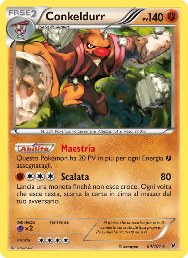 Conkeldurr — Vittorie Regali 64 Italian Pokémon card