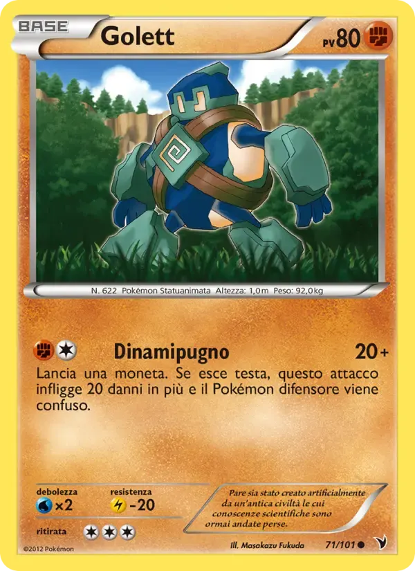 Golett — Vittorie Regali 71 Italian Pokémon card