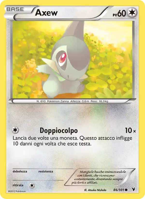 Axew — Vittorie Regali 86 Italian Pokémon card