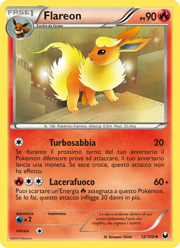 Flareon — Esploratori delle Tenebre 12 Italian Pokémon card