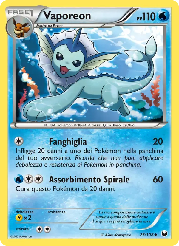 Vaporeon — Esploratori delle Tenebre 25 Italian Pokémon card