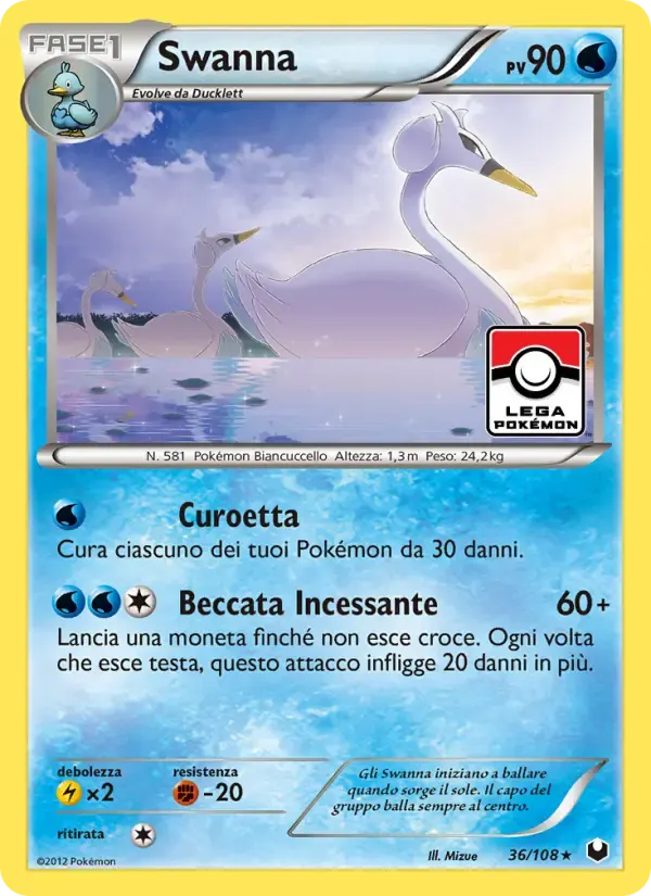 Swanna — Esploratori delle Tenebre 36 Italian Pokémon card