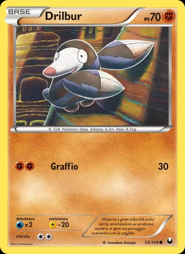 Drilbur — Esploratori delle Tenebre 55 Italian Pokémon card