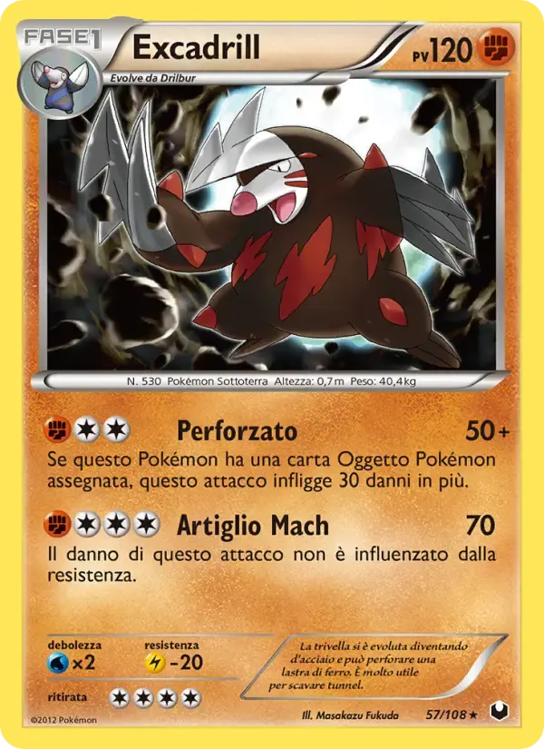Excadrill — Esploratori delle Tenebre 57 Italian Pokémon card
