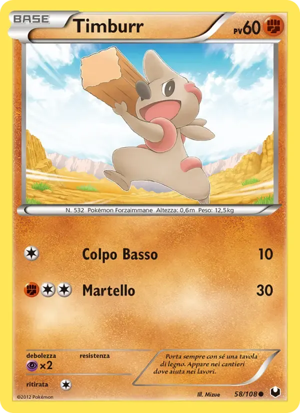 Timburr — Esploratori delle Tenebre 58 Italian Pokémon card
