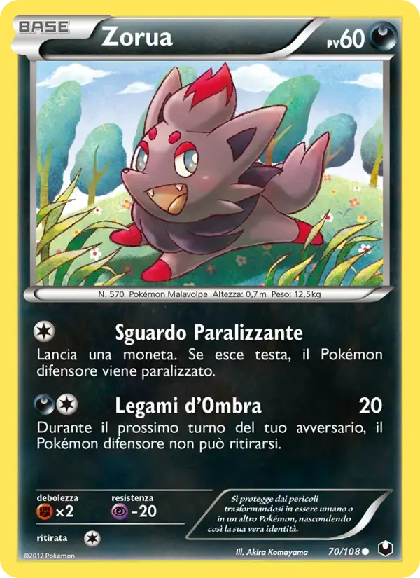 Zorua — Esploratori delle Tenebre 70 Italian Pokémon card