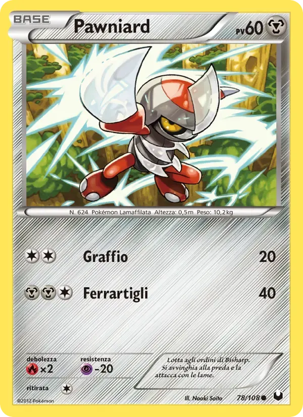 Pawniard — Esploratori delle Tenebre 78 Italian Pokémon card