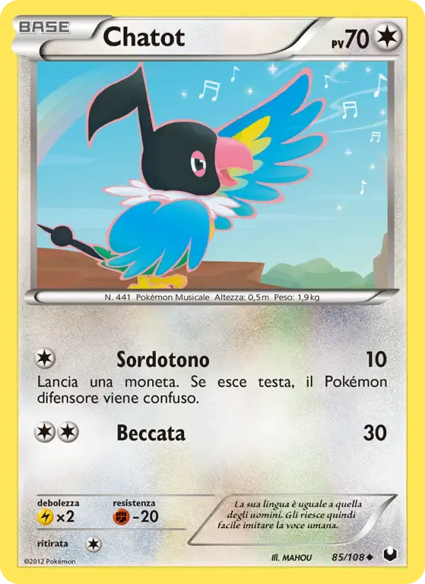 Chatot — Esploratori delle Tenebre 85 Italian Pokémon card