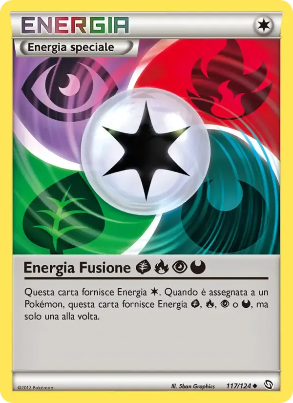 Energia Fusione GrassFirePsychicDarkness — Stirpe dei Draghi 117 Italian Pokémon card