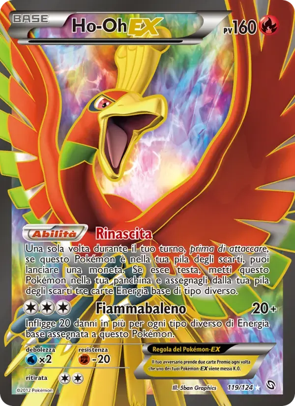 Ho-Oh-EX — Stirpe dei Draghi 119 Italian Pokémon card