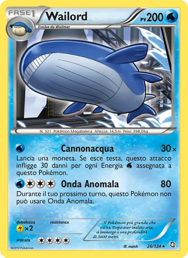 Wailord — Stirpe dei Draghi 26 Italian Pokémon card