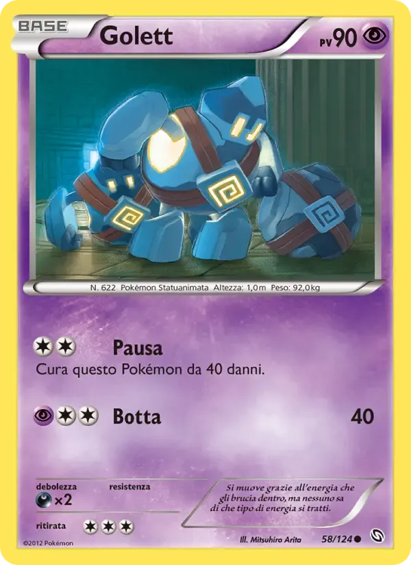 Golett — Stirpe dei Draghi 58 Italian Pokémon card