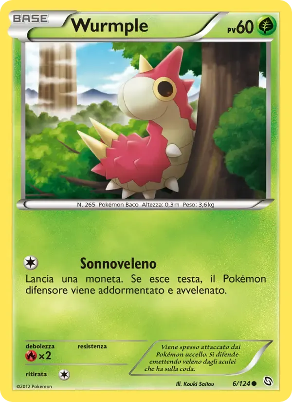 Wurmple — Stirpe dei Draghi 6 Italian Pokémon card