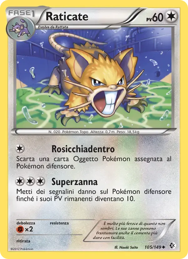 Raticate — Confini Varcati 105 Italian Pokémon card