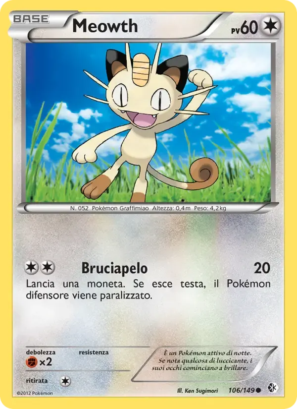 Meowth — Confini Varcati 106 Italian Pokémon card