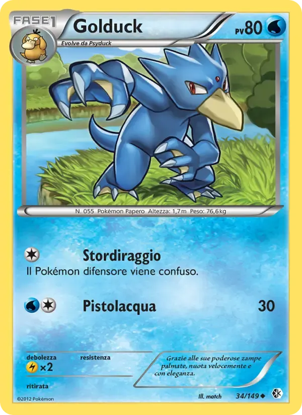 Golduck — Confini Varcati 34 Italian Pokémon card
