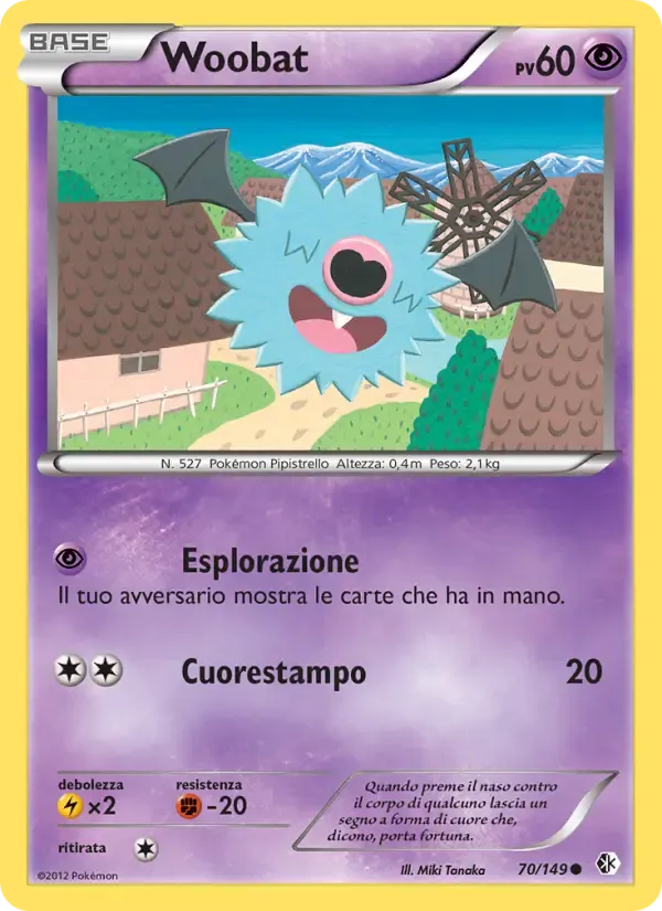 Woobat — Confini Varcati 70 Italian Pokémon card