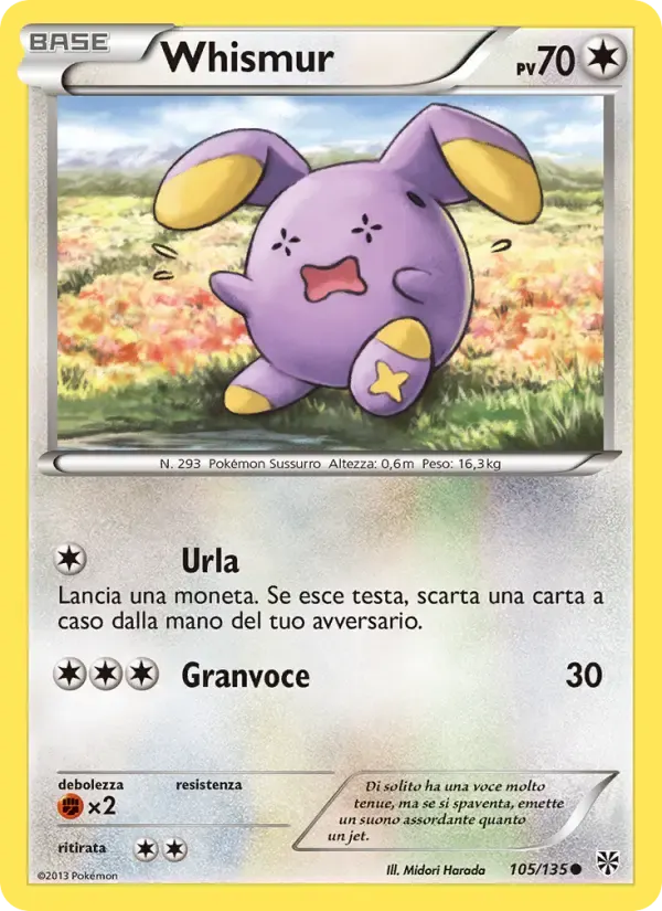 Whismur — Uragano Plasma 105 Italian Pokémon card