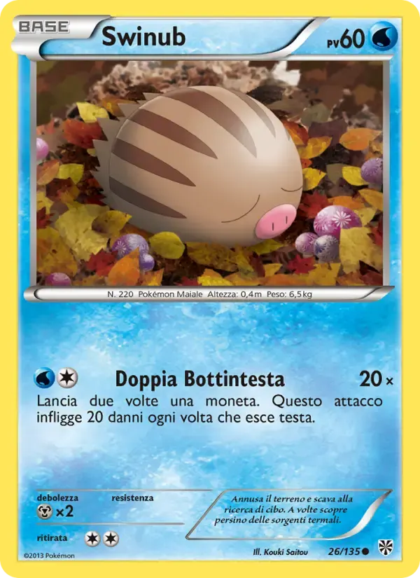 Swinub — Uragano Plasma 26 Italian Pokémon card