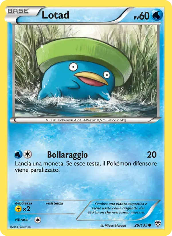 Lotad — Uragano Plasma 29 Italian Pokémon card