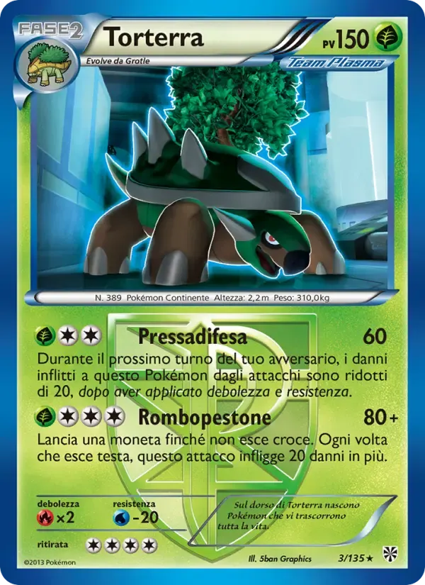 Torterra — Uragano Plasma 3 Italian Pokémon card