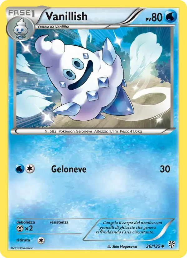 Vanillish — Uragano Plasma 36 Italian Pokémon card