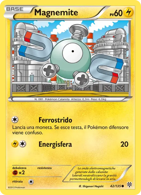 Magnemite — Uragano Plasma 42 Italian Pokémon card