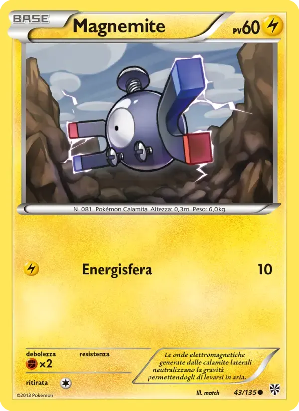 Magnemite — Uragano Plasma 43 Italian Pokémon card