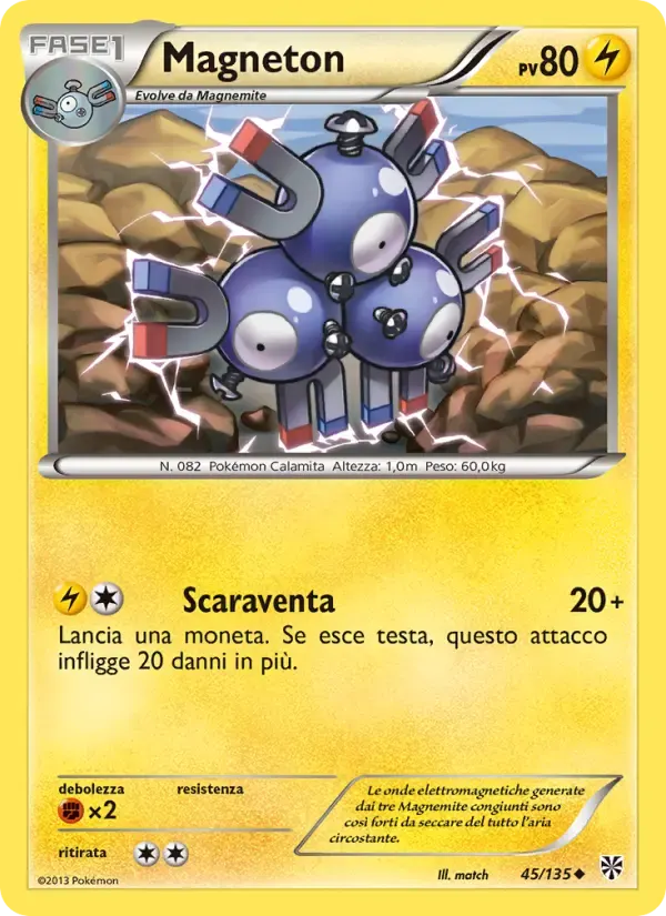 Magneton — Uragano Plasma 45 Italian Pokémon card