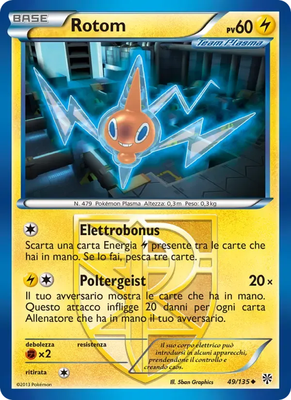 Rotom — Uragano Plasma 49 Italian Pokémon card