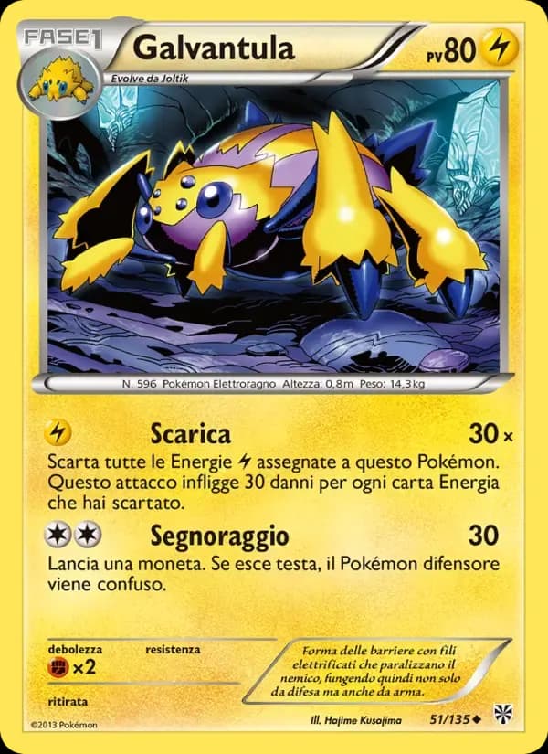 Galvantula — Uragano Plasma 51 Italian Pokémon card