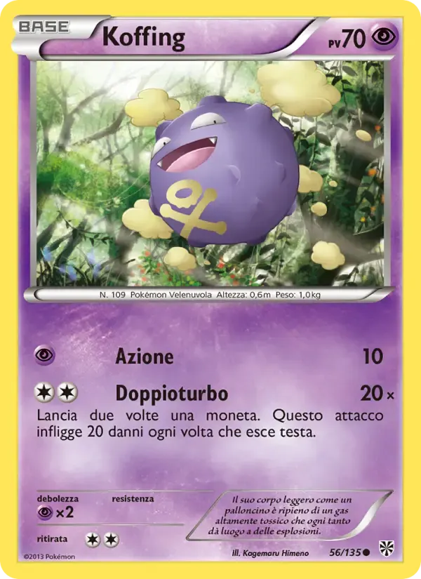 Koffing — Uragano Plasma 56 Italian Pokémon card