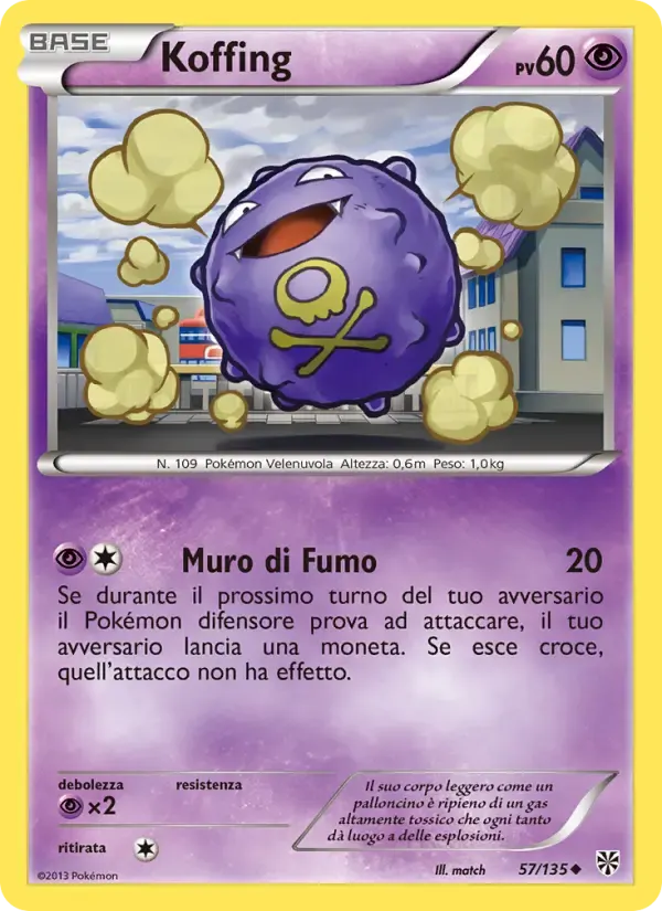 Koffing — Uragano Plasma 57 Italian Pokémon card