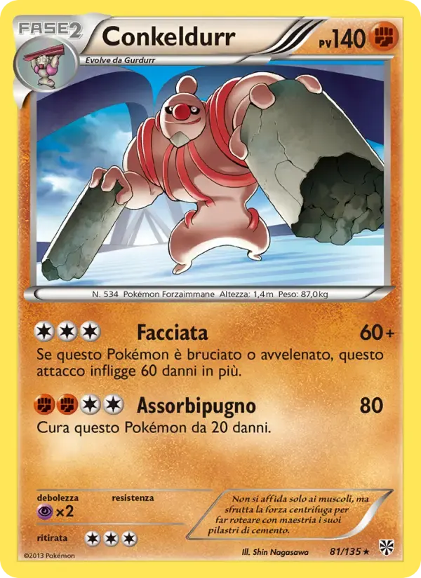 Conkeldurr — Uragano Plasma 81 Italian Pokémon card