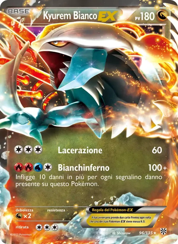 Kyurem Bianco-EX — Uragano Plasma 96 Italian Pokémon card