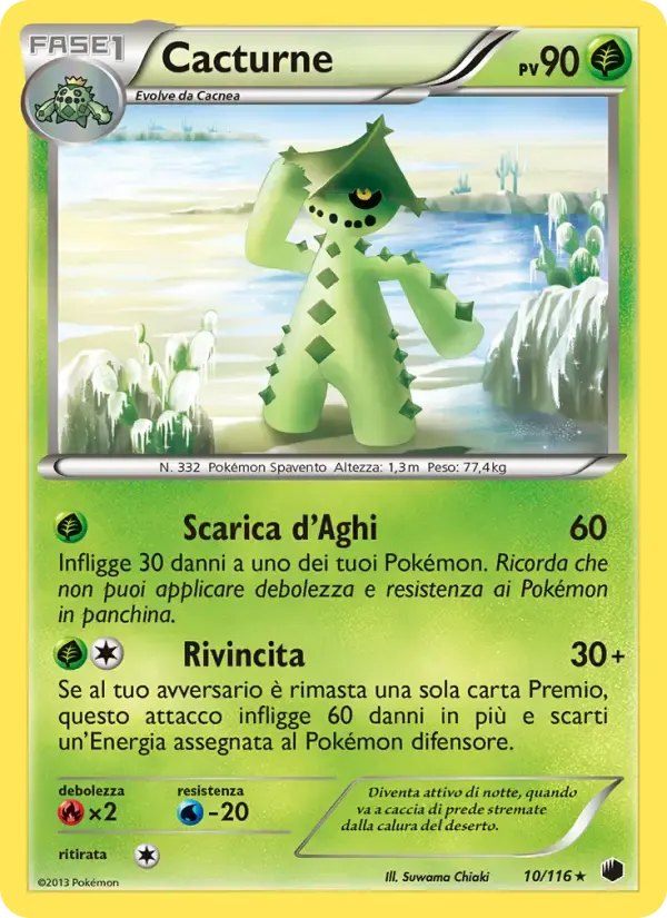 Cacturne — Glaciazione Plasma 10 Italian Pokémon card