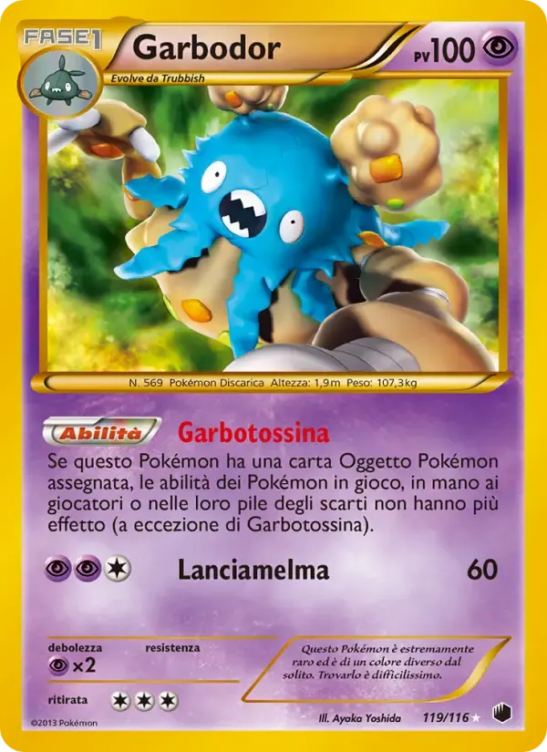 Garbodor — Glaciazione Plasma 119 Italian Pokémon card