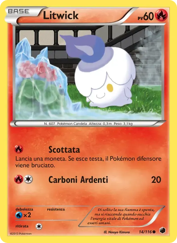 Litwick — Glaciazione Plasma 14 Italian Pokémon card