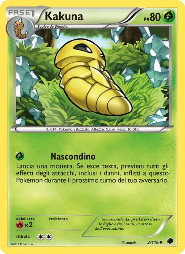 Kakuna — Glaciazione Plasma 2 Italian Pokémon card