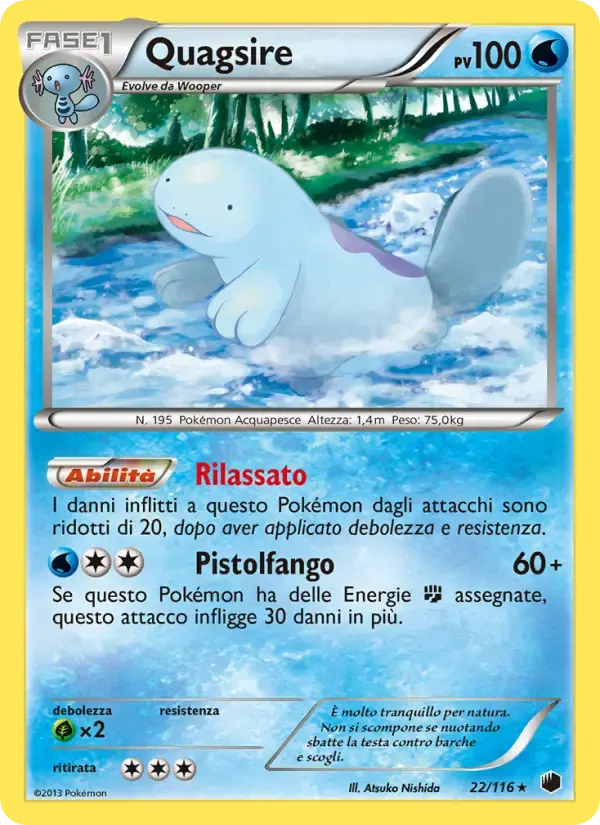 Quagsire — Glaciazione Plasma 22 Italian Pokémon card