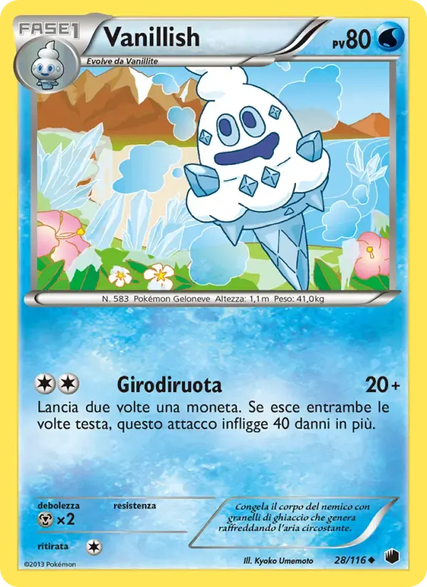 Vanillish — Glaciazione Plasma 28 Italian Pokémon card