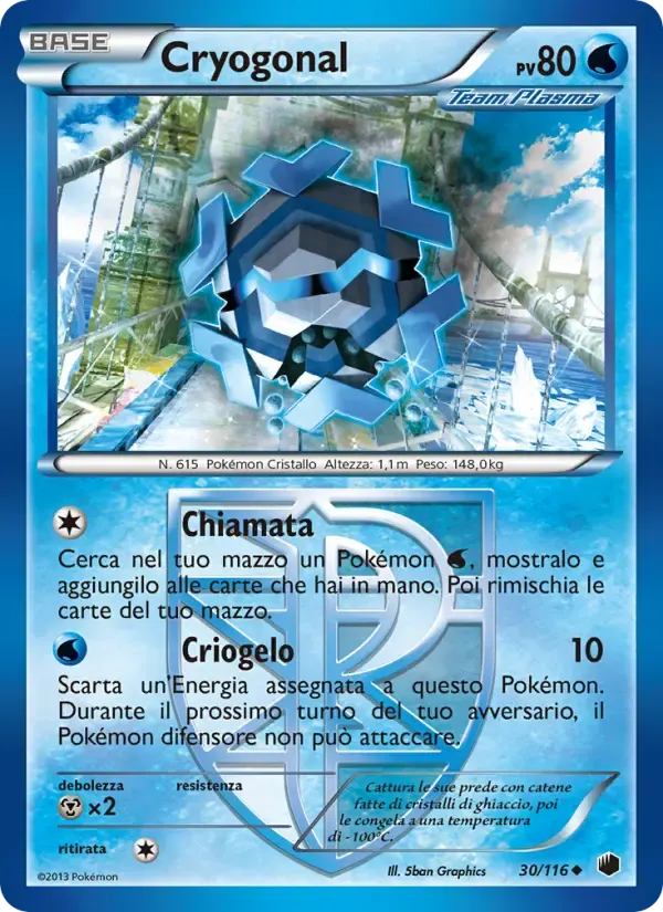 Cryogonal — Glaciazione Plasma 30 Italian Pokémon card