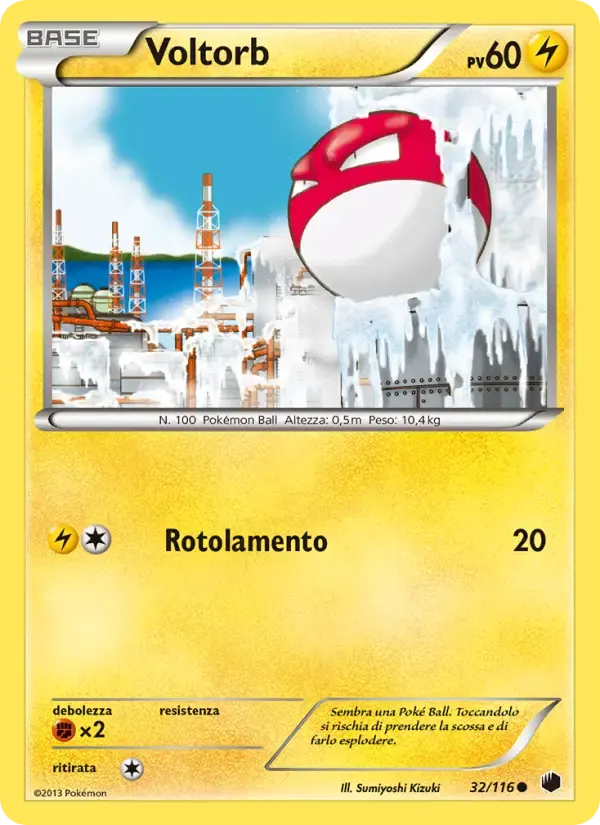 Voltorb — Glaciazione Plasma 32 Italian Pokémon card
