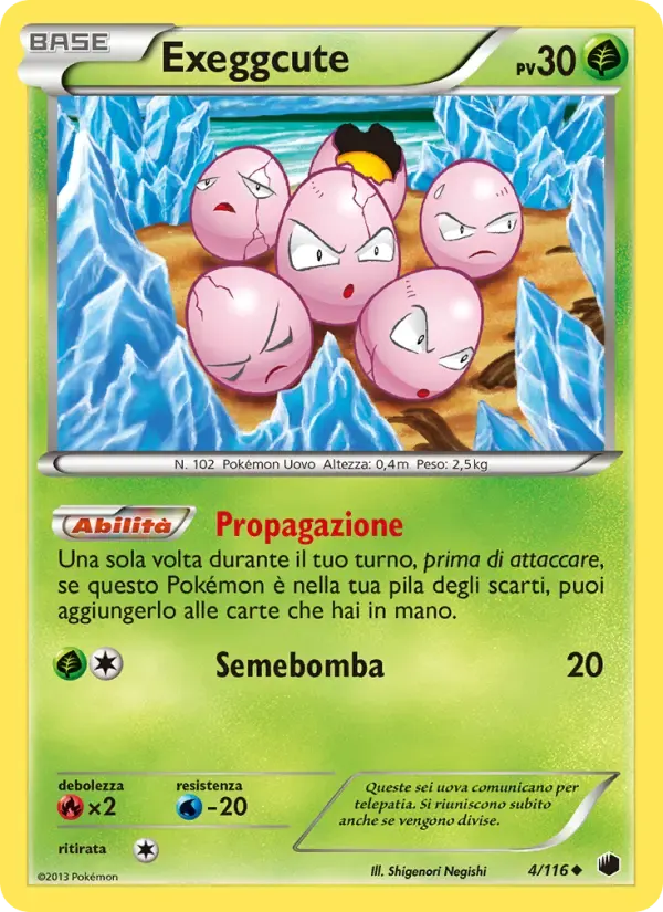 Exeggcute — Glaciazione Plasma 4 Italian Pokémon card